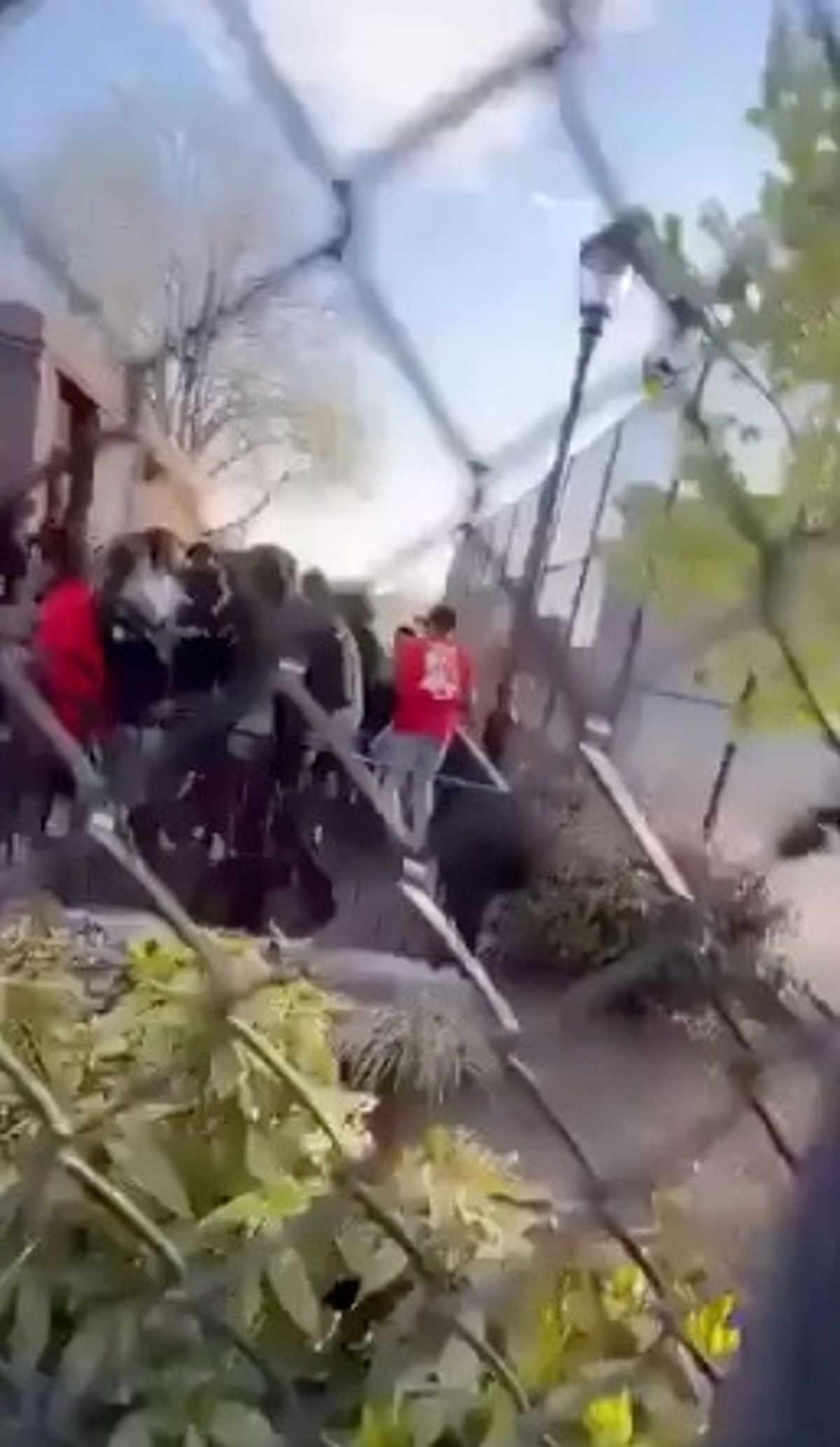 The footage showed a mob surrounding the teen