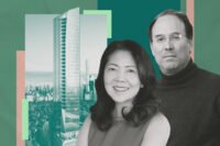 Douglas Elliman’s Janice Chang and Extell's Gary Barnett with 50 West 66th Street