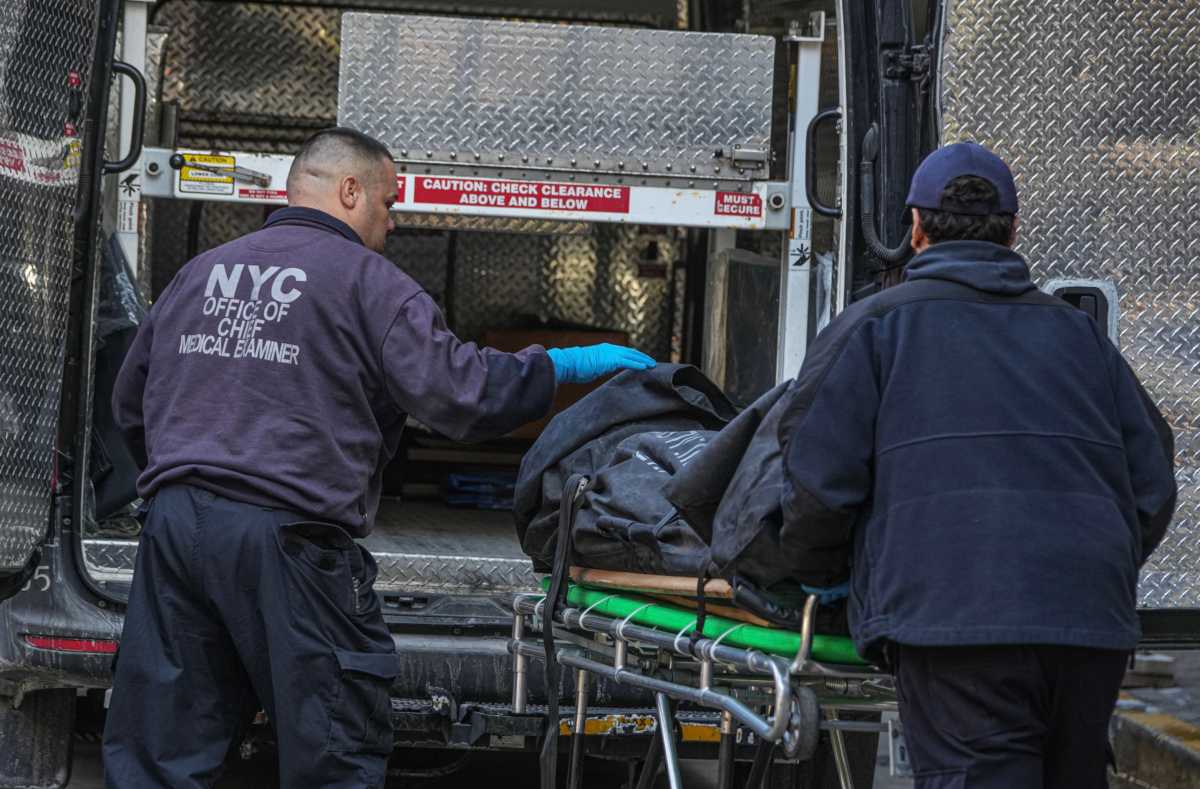 police wheel out body of dead person in Brooklyn