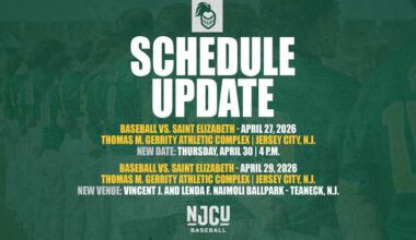 SCHEDULE UPDATE: BASEBALL - New Jersey City University Athletics