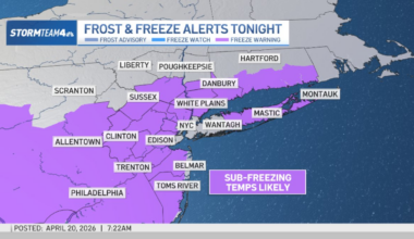 Freeze warning in April? NYC area weather gets cold overnight – NBC New York
