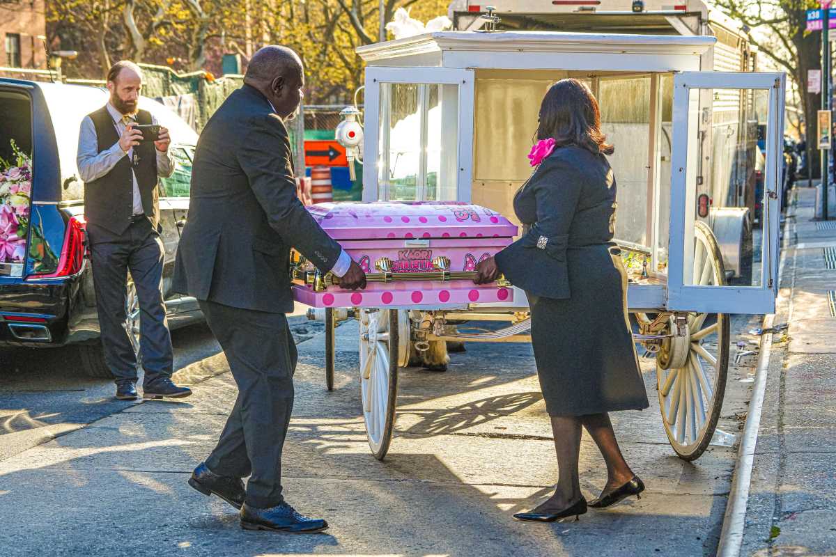 People carry tiny casket with infant murdered in Brooklyn baby shooting
