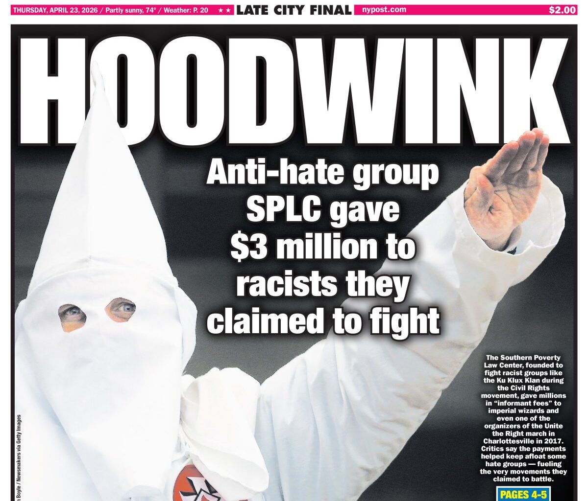 New York Post Cover for April 23, 2026