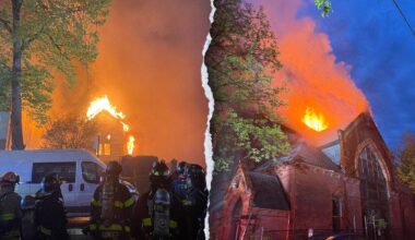 Five-alarm fire destroys historic Queens church, injures 6 firefighters