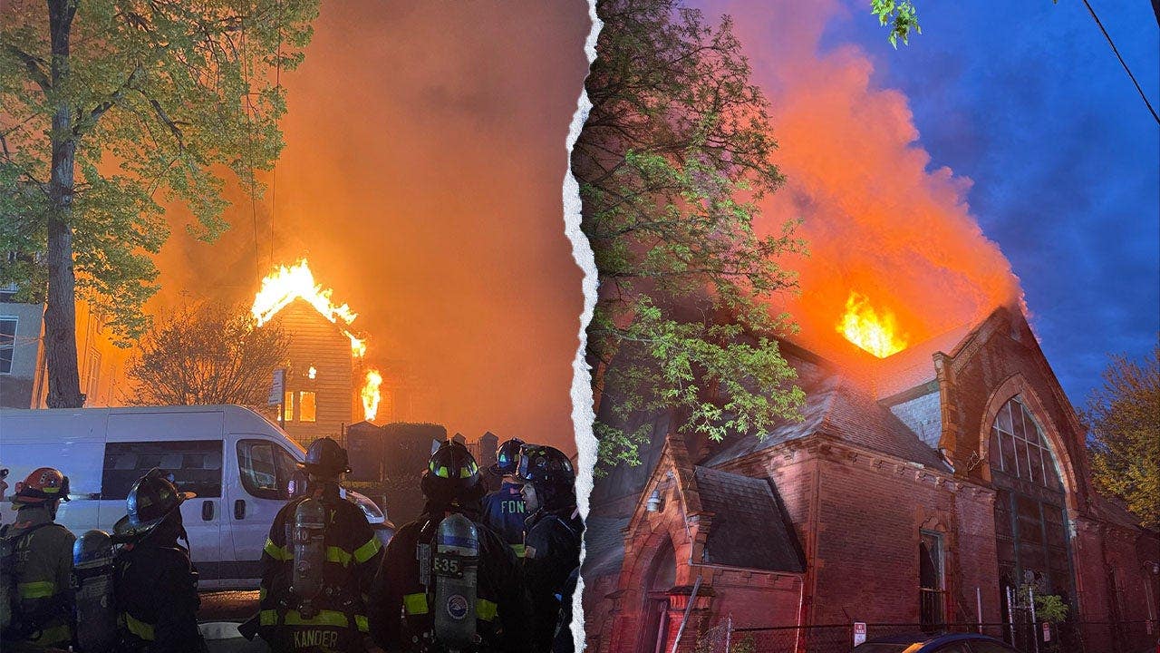 Five-alarm fire destroys historic Queens church, injures 6 firefighters