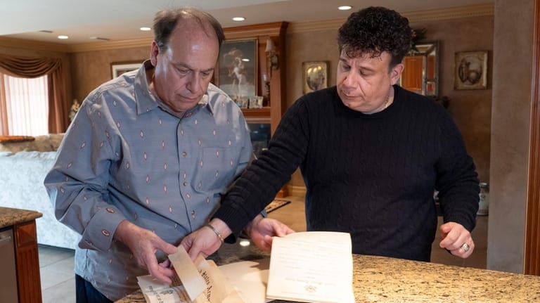 Ed Veneziano, left, and Anthony Veneziano, nephews of Sgt. Nicholas...
