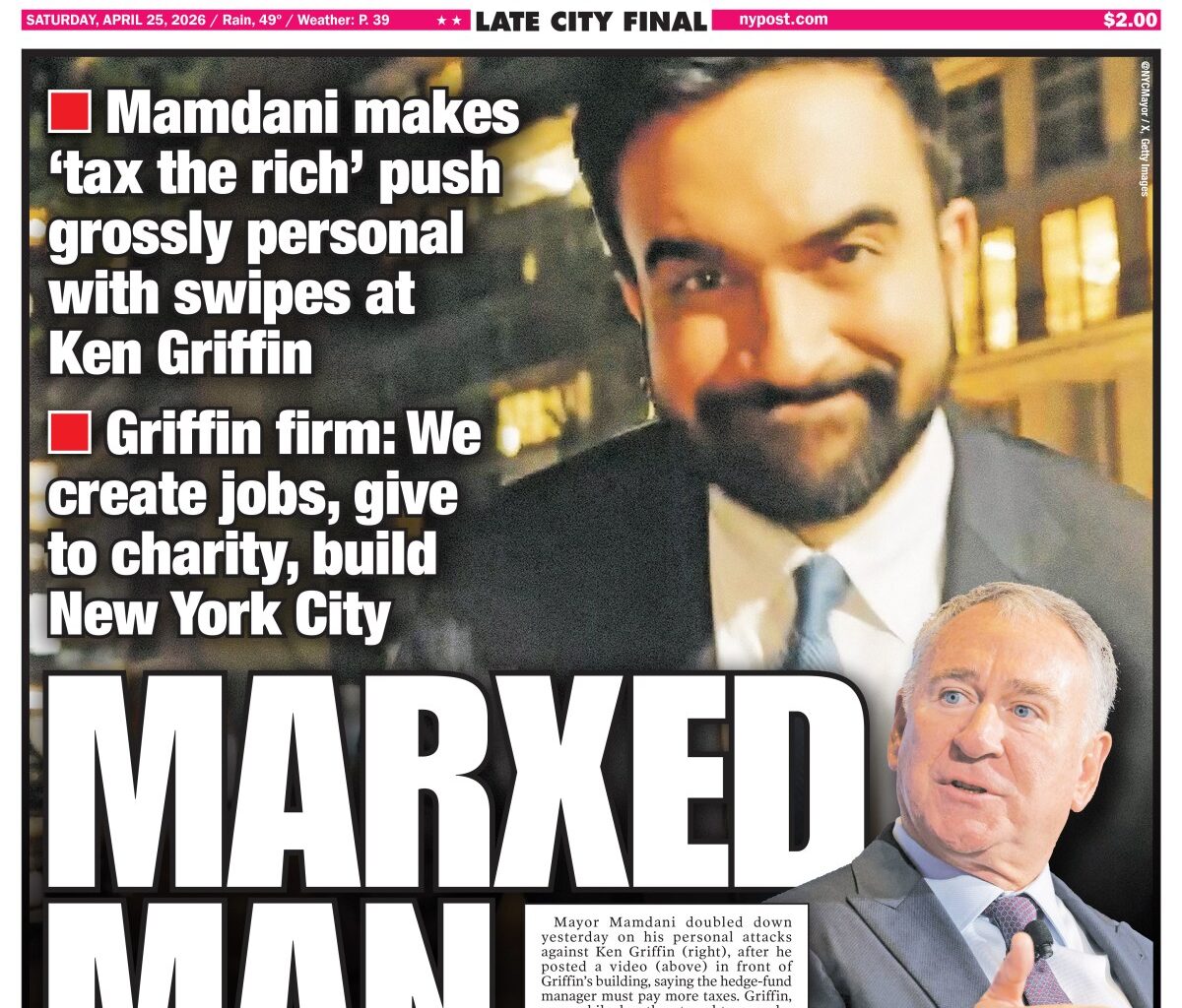 New York Post Cover for April 25, 2026