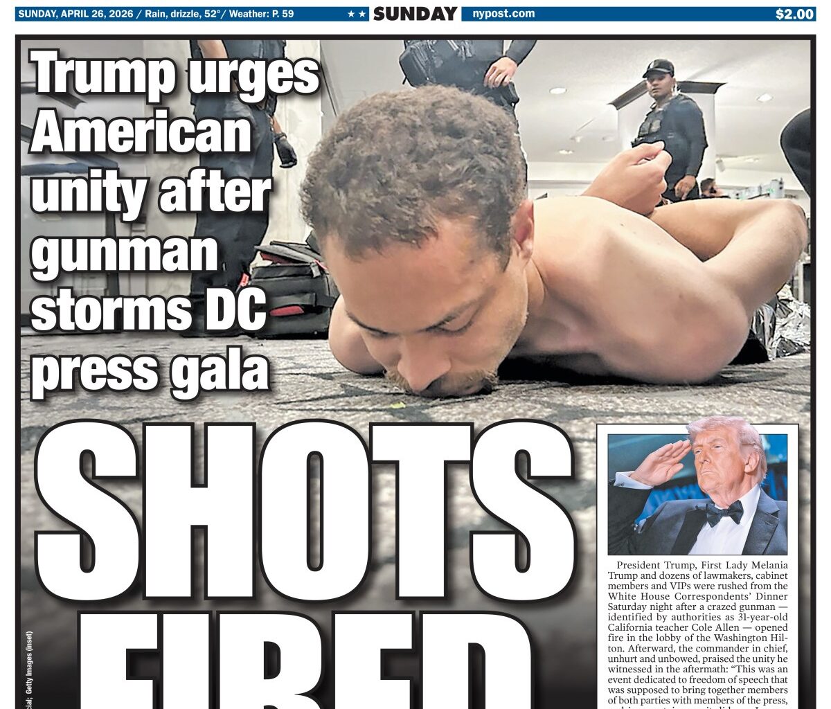 New York Post Cover for April 26, 2026