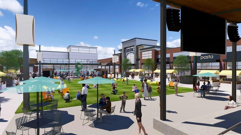 A rendering shows how the project in Hicksville would look.