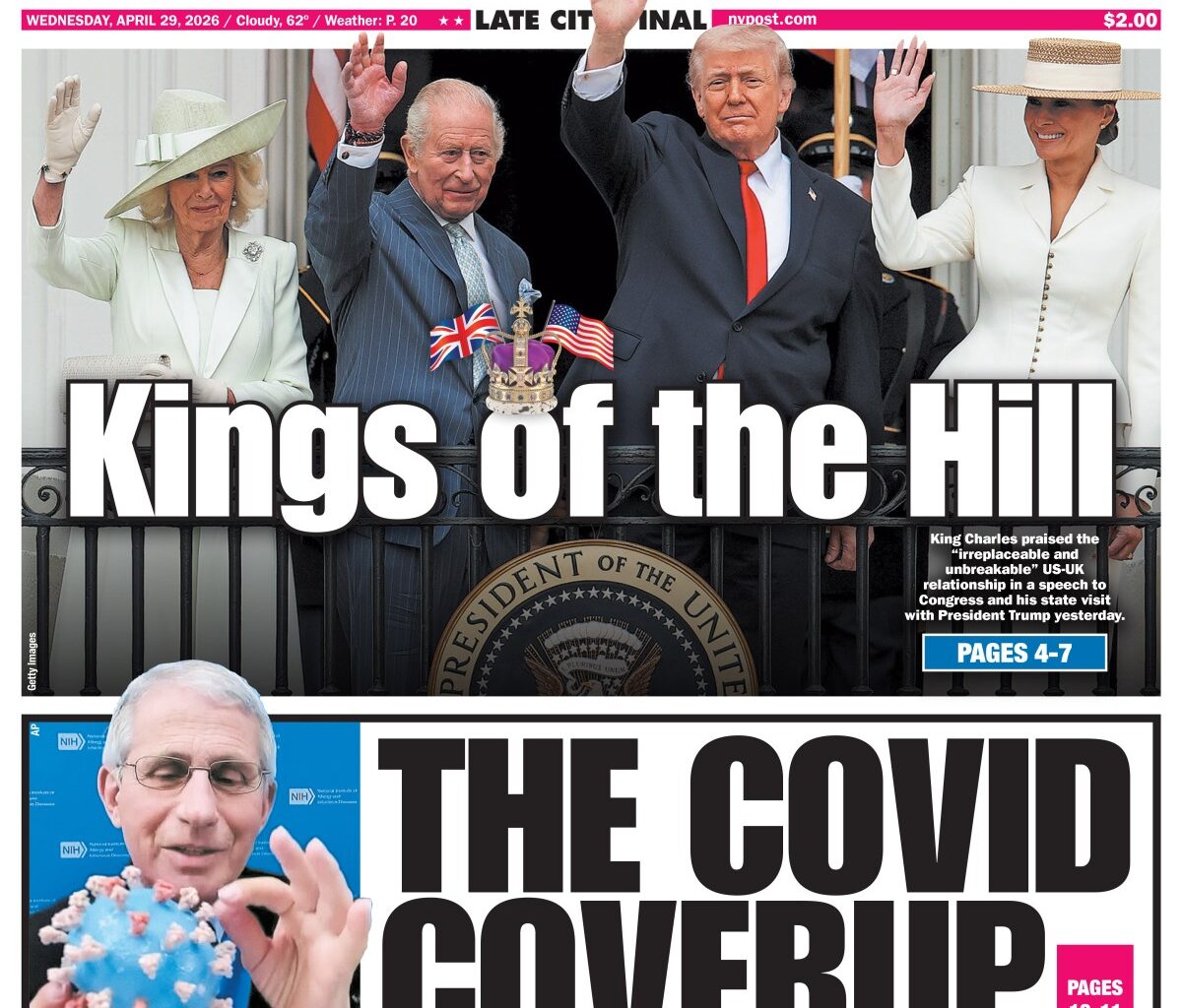 New York Post Cover for April 29, 2026