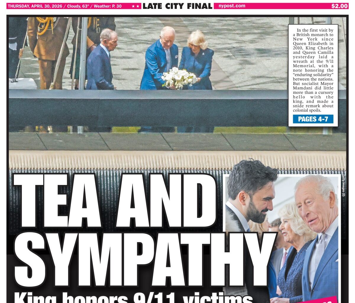 New York Post Cover for April 30, 2026
