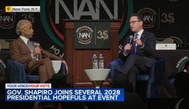 Pennsylvania Governor Josh Shapiro joins several 2028 presidential hopefuls at Reverend Al Sharpton's conference in New York
