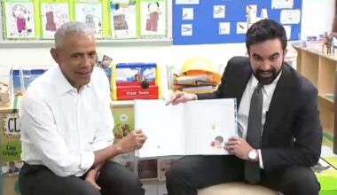 Former President Obama joins Mayor Mamdani to read to school children at Pre-K center in the Bronx