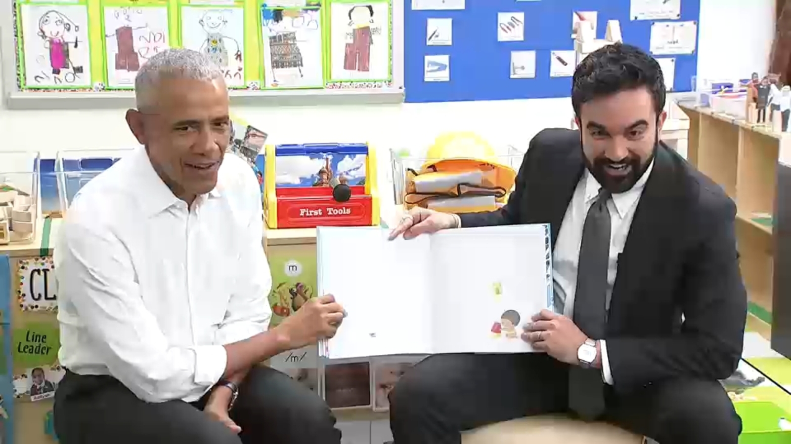 Former President Obama joins Mayor Mamdani to read to school children at Pre-K center in the Bronx