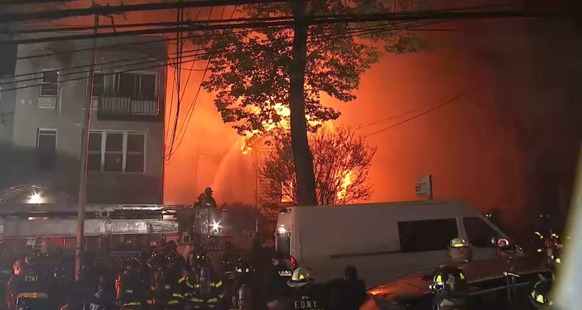 6 firefighters injured after flames burn through vacant church in Queens