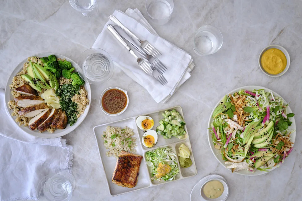 <p>Goop Kitchen’s vibrant assortment of salads.</p> | Ditte Isager