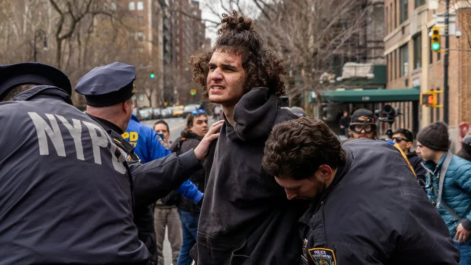 Emir Balat detained by New York Police Department officers in New York City on March 7. - Madison Swart/Reuters