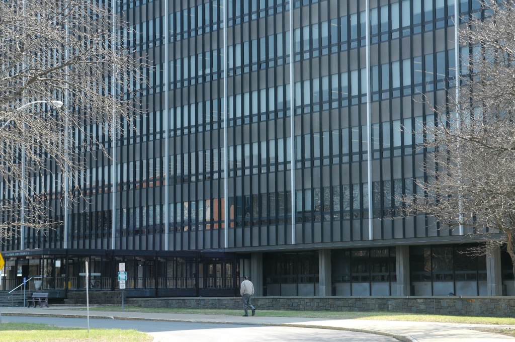 View of the Tax & Finance building at the Harriman State Office Campus in Albany, NY.