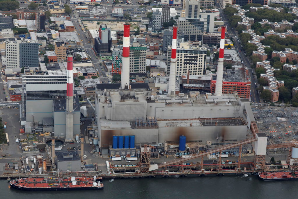 The Ravenswood Generating Station, a power plant, is seen in Queens, New York City