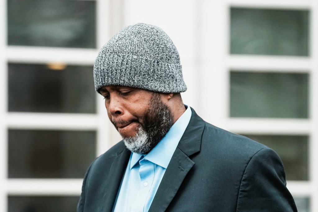 Former NBA player Damon Jones exits the Brooklyn Federal Courthouse in New York