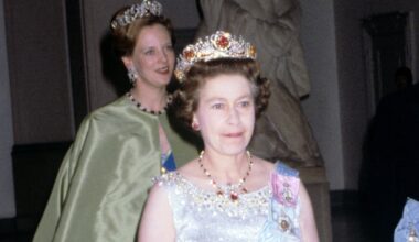 Queen Margrethe II and Prince Henrik of Denmark host a state banquet in honor of Queen Elizabeth II and Prince Philip of the United Kingdom at Christiansborg Palace in Copenhagen on May 16, 1979 (PA Images/Alamy)