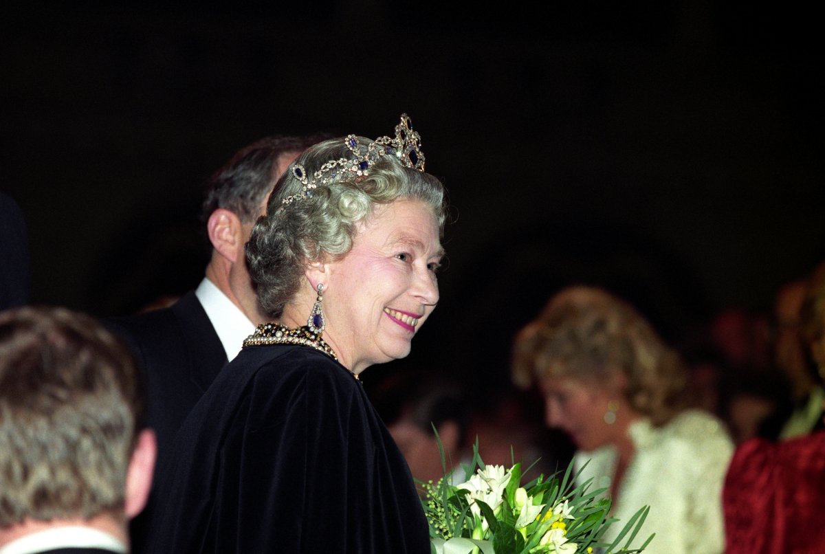 Queen Elizabeth II and the Duke of Edinburgh attend a celebration of the 40th anniversary of her accession to the throne at Earl