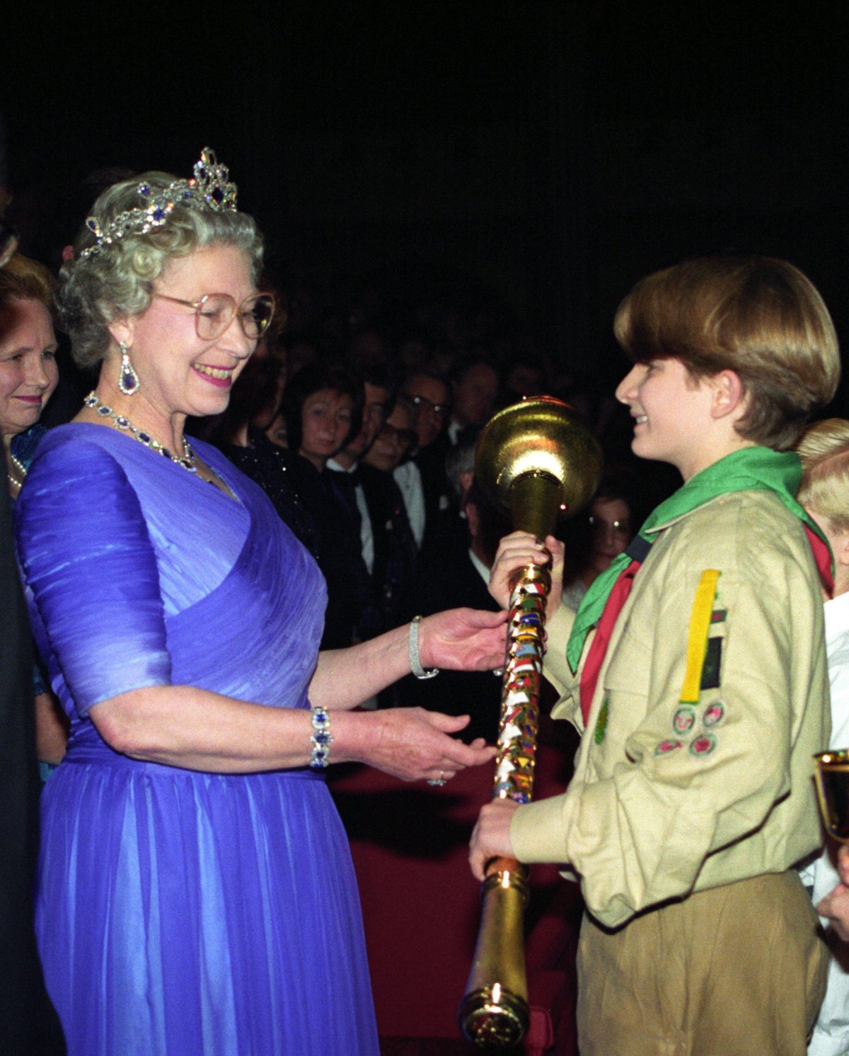 Queen Elizabeth II and the Duke of Edinburgh attend a celebration of the 40th anniversary of her accession to the throne at Earl's Court in London on October 26, 1992 (Martin Keene/PA Images/Alamy)