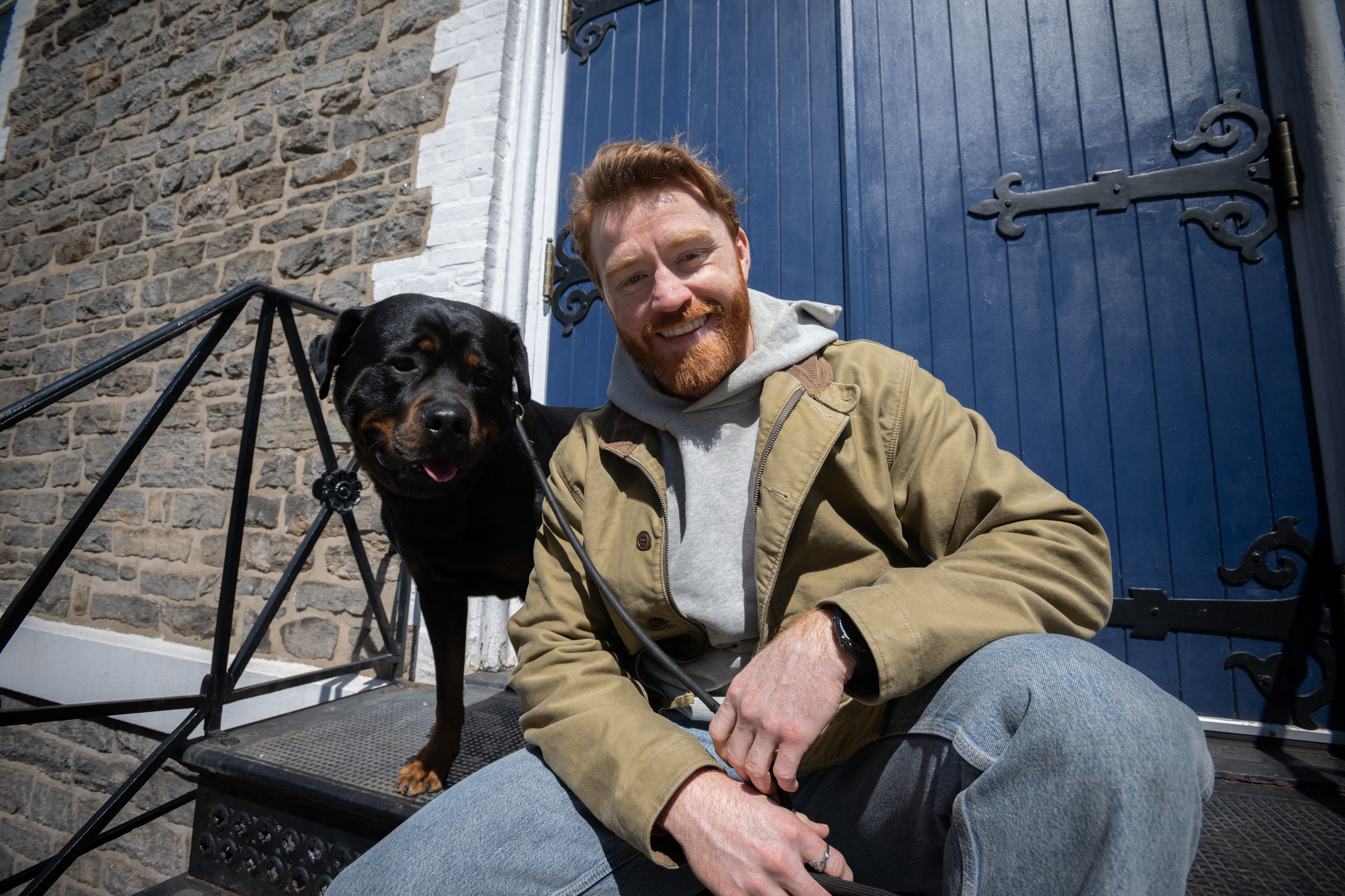 Daniel McKenna and his dog, Dougal