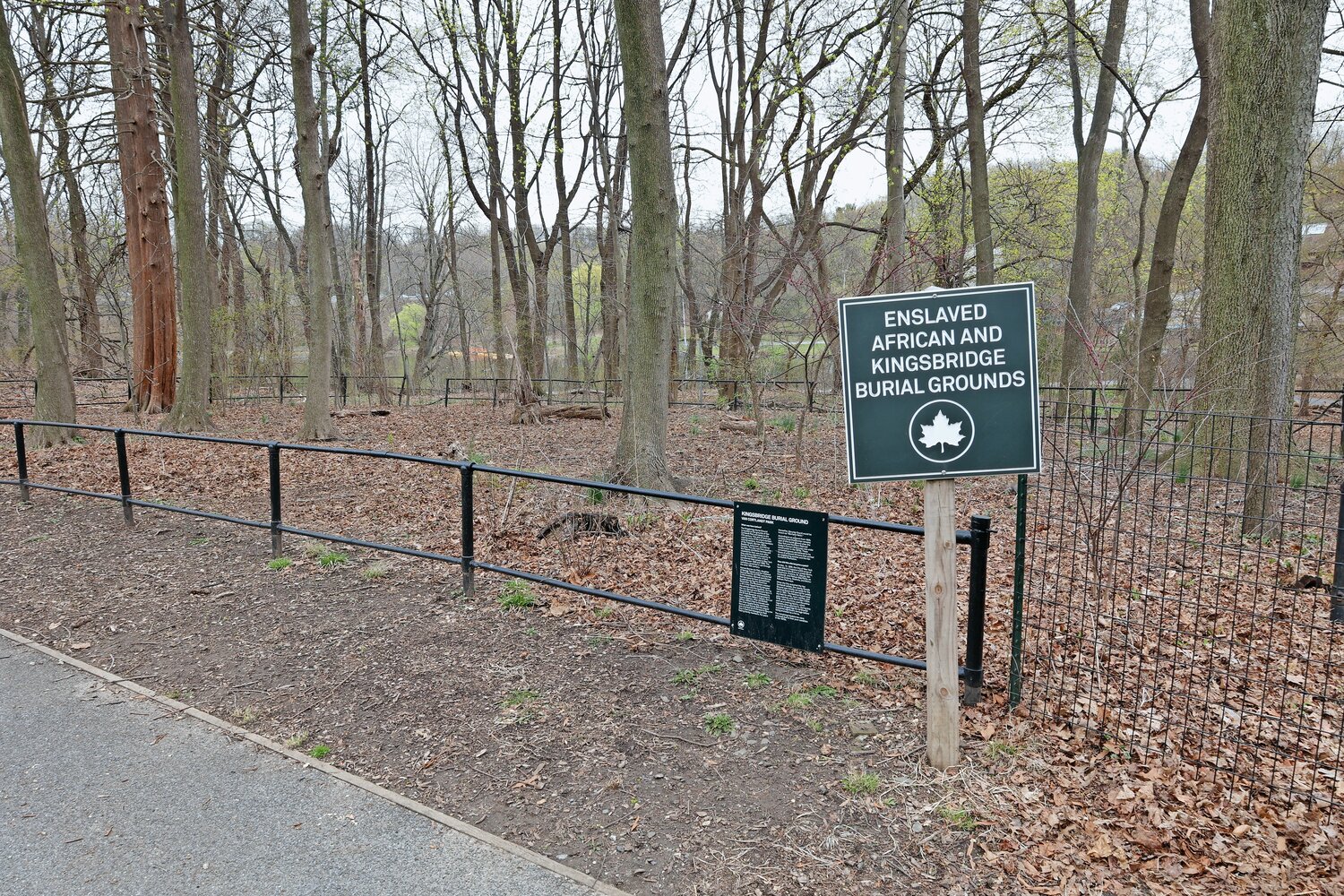The Enslaved African Burial Grounds are hidden behind Van Cortlandt Park&rsquo;s tennis courts.