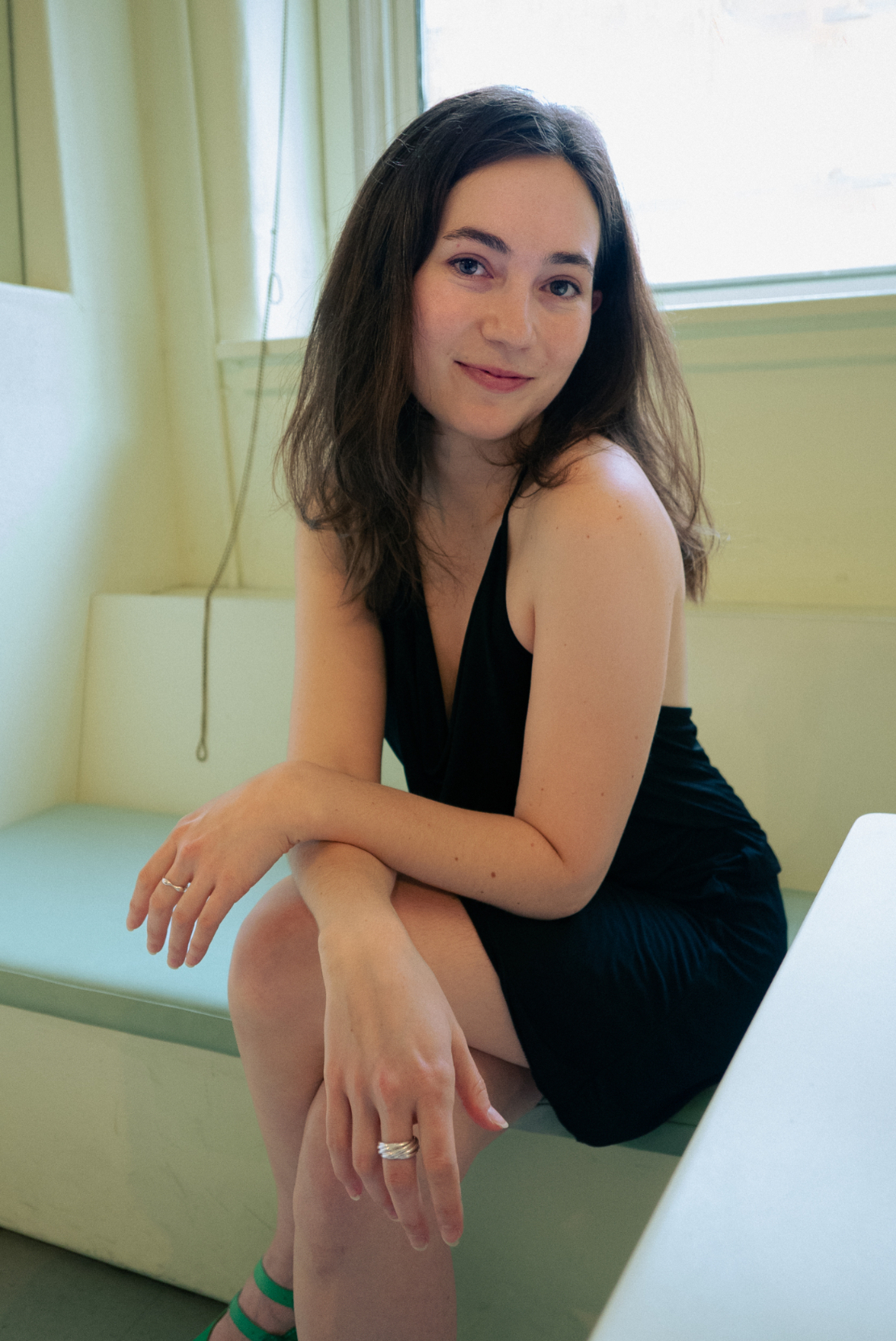 Georgica Pettus sitting on step