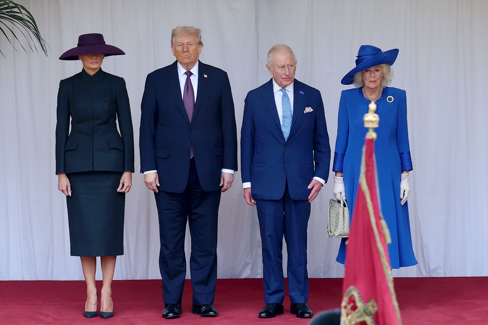 Image may contain Charles Prince of Wales Donald Trump Person Adult Clothing Glove People Accessories and Bag