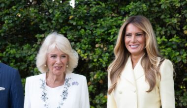 Melania Trump Welcomes King Charles and Queen Camilla to the White House in Tea Time Attire