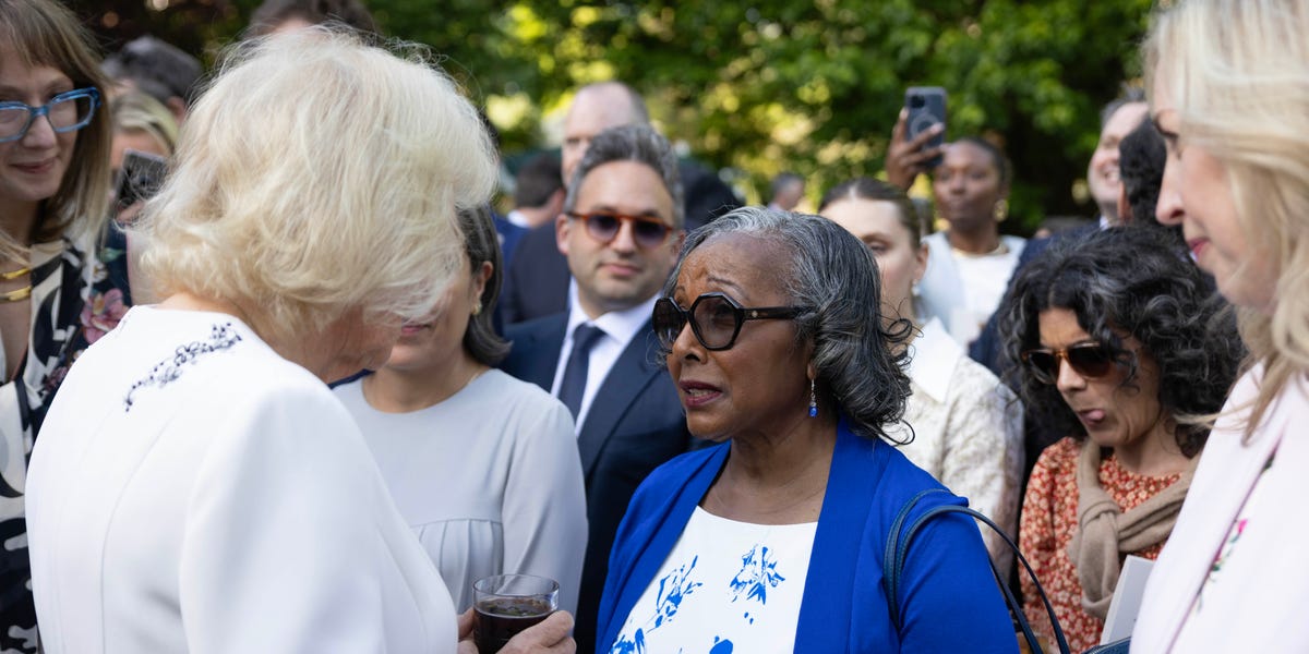 Queen Camilla Speaks with Advocates for Survivors of Domestic Violence at Garden Party