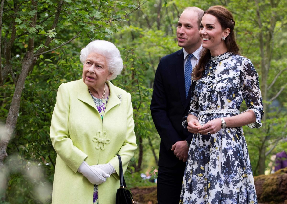 The Prince and Princess of Wales with the late Queen Elizabeth
