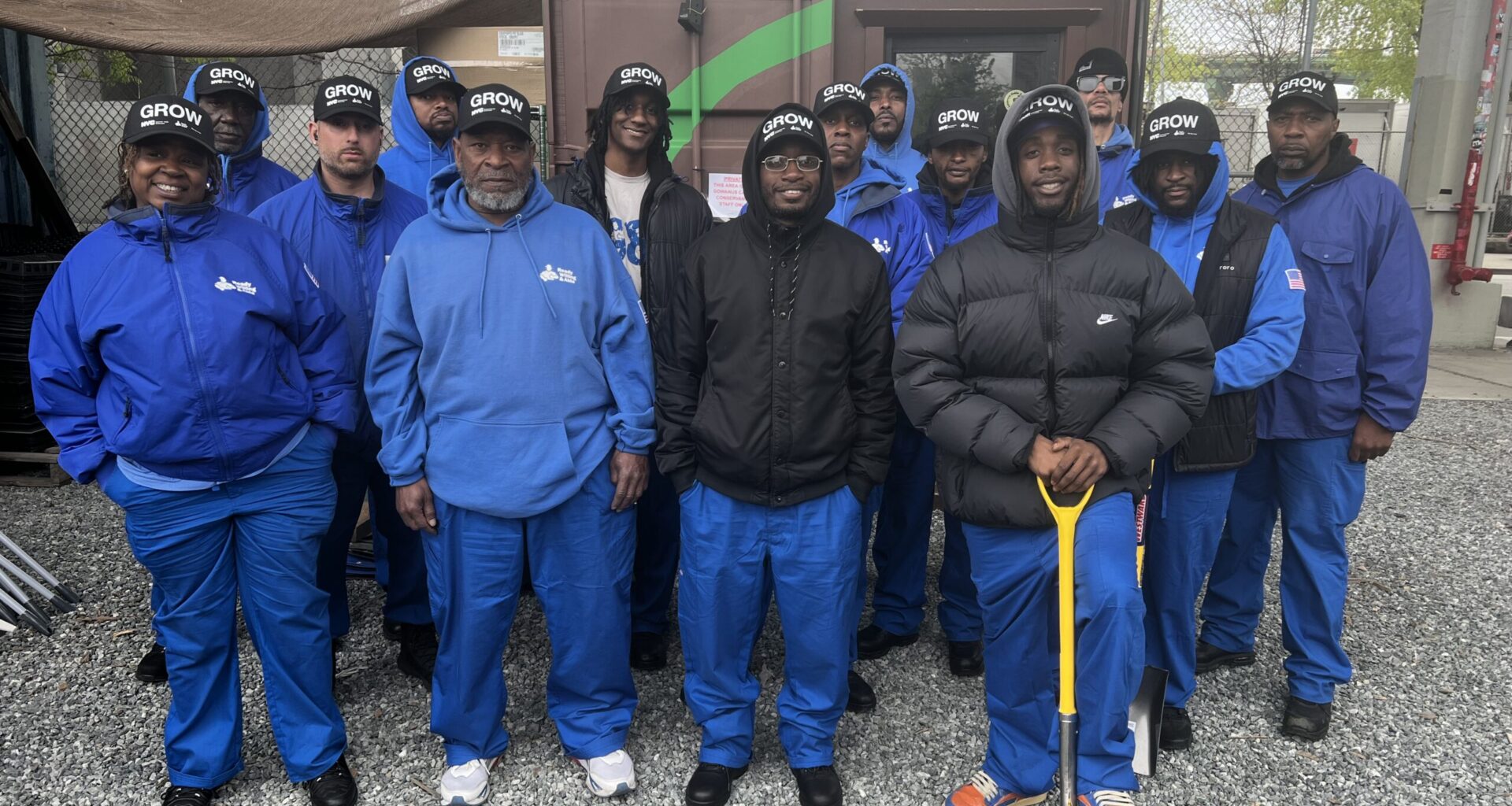 Members of the Green Readiness Opportunities for the Workforce crew. Photo: Wayne Daren Schneiderman/Brooklyn Eagle