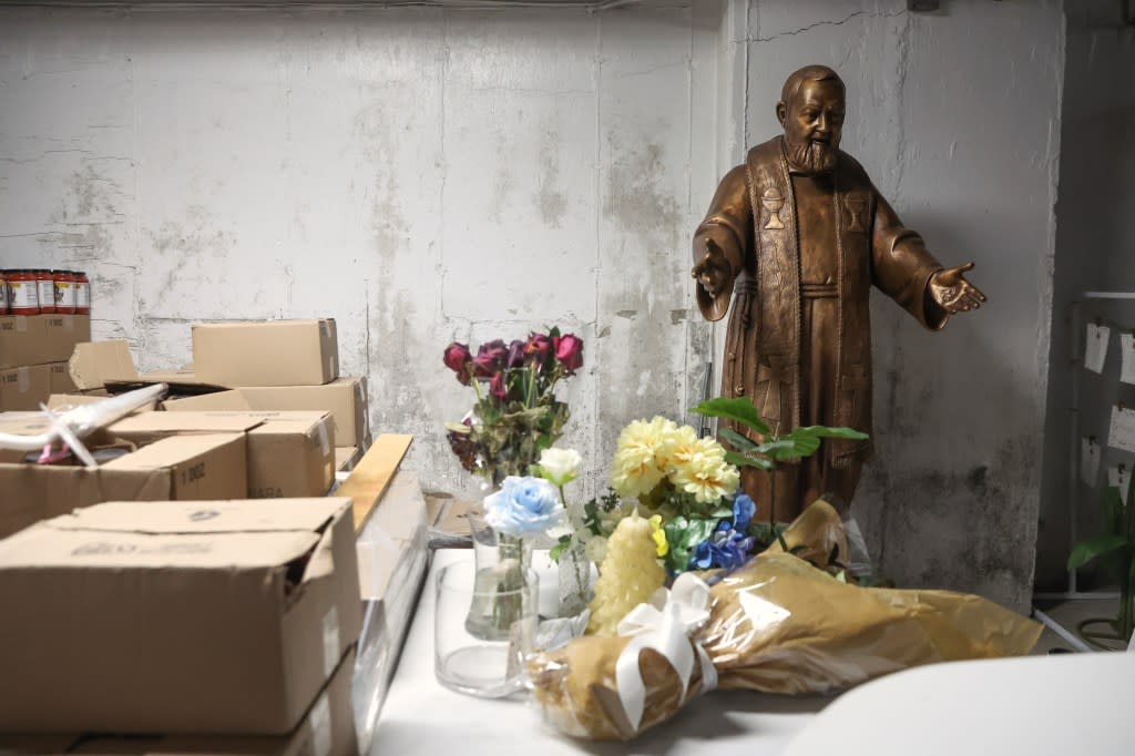 The 500-pound bronze statue is currently sitting in the Il Bacco basement. Heather Khalifa for NY Post