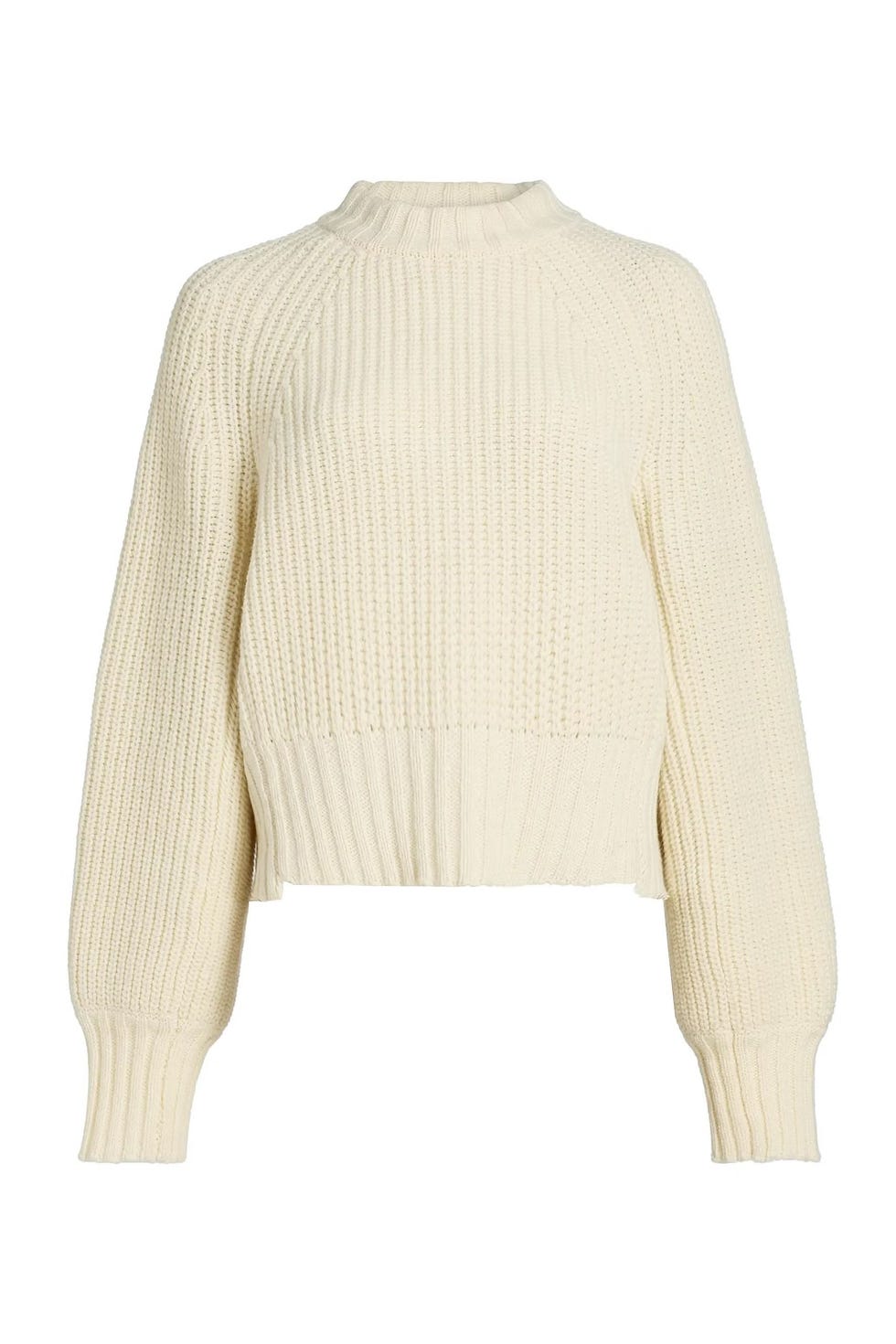Wool-Blend Cropped Crewneck Sweater