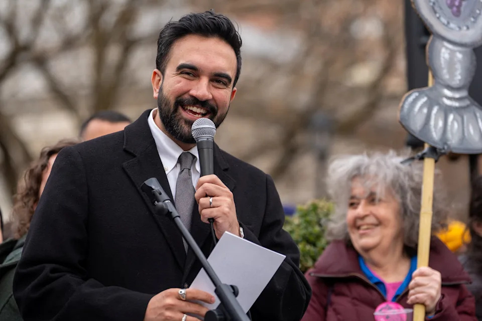New York City Mayor Zohran Mamdani speaks during a Passover seder gathering in Manhattan on April 6, 2026.