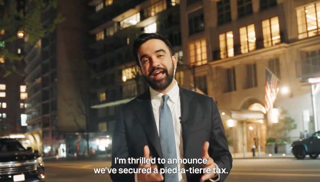 Mayor Zohran Mamdani touted a new “pied-à-terre” tax targeting ultra-wealthy property owners who don’t live full-time in New York City — that he filmed outside of Ken Griffin’s home. X/Mayor Zohran Kwame Mamdani