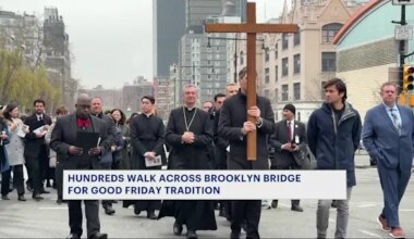 News 12 | Brooklyn | Hundreds mark Good Friday with ‘Way of the Cross’ procession across Brooklyn Bridge