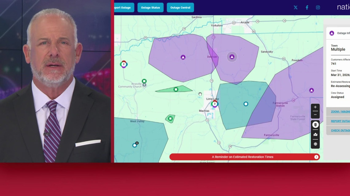 Power outages and road closures across Western New York due to severe storms