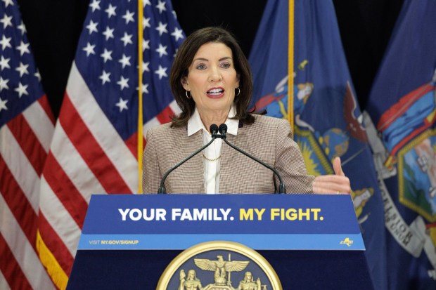 Gov. Kathy Hochul makes an economic development announcement on March 6, 2026, in Cazenovia, New York. (Mike Groll / Office of Governor Kathy Hochul)