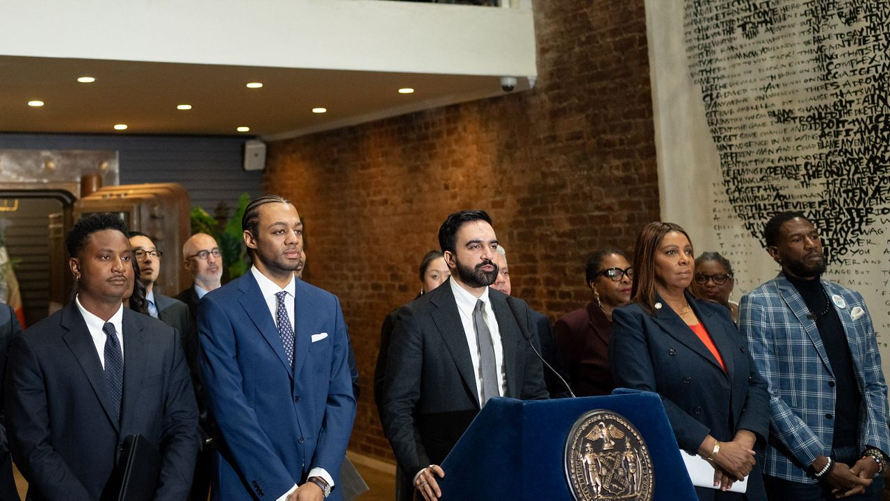 New York City Mayor Zohran Mamdani holds a press conference to make a deed theft announcement in Brooklyn on Friday, April 23, 2026. (Michael Appleton/Mayoral Photography Office)