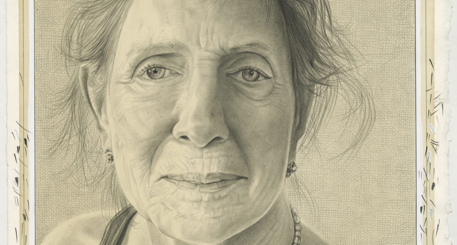 Portrait of Dorothea Rockburne, pencil on paper by Phong H. Bui.