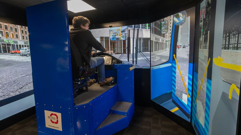 The faux bus boasts an operational console complete with turn signals, a horn and more. J.C. Rice for NY Post