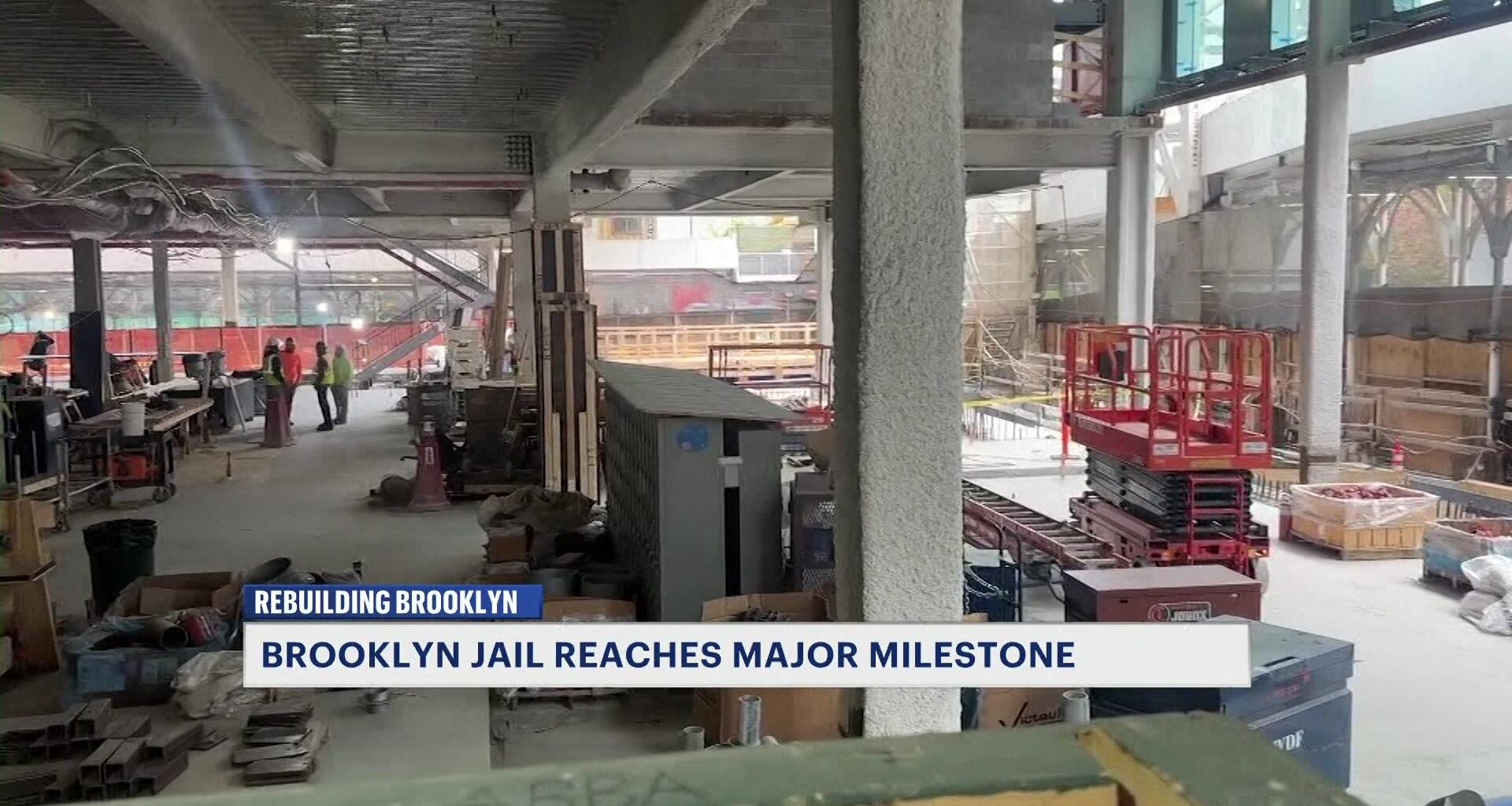 News 12 | Brooklyn | Last Steel Beam Placed For 15 Story Borough Based Jail In Downtown Brooklyn