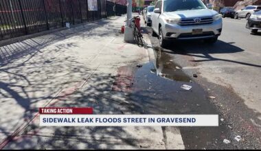 News 12 | Brooklyn | Leak In Sidewalk Causes River Like Flood In Gravesend