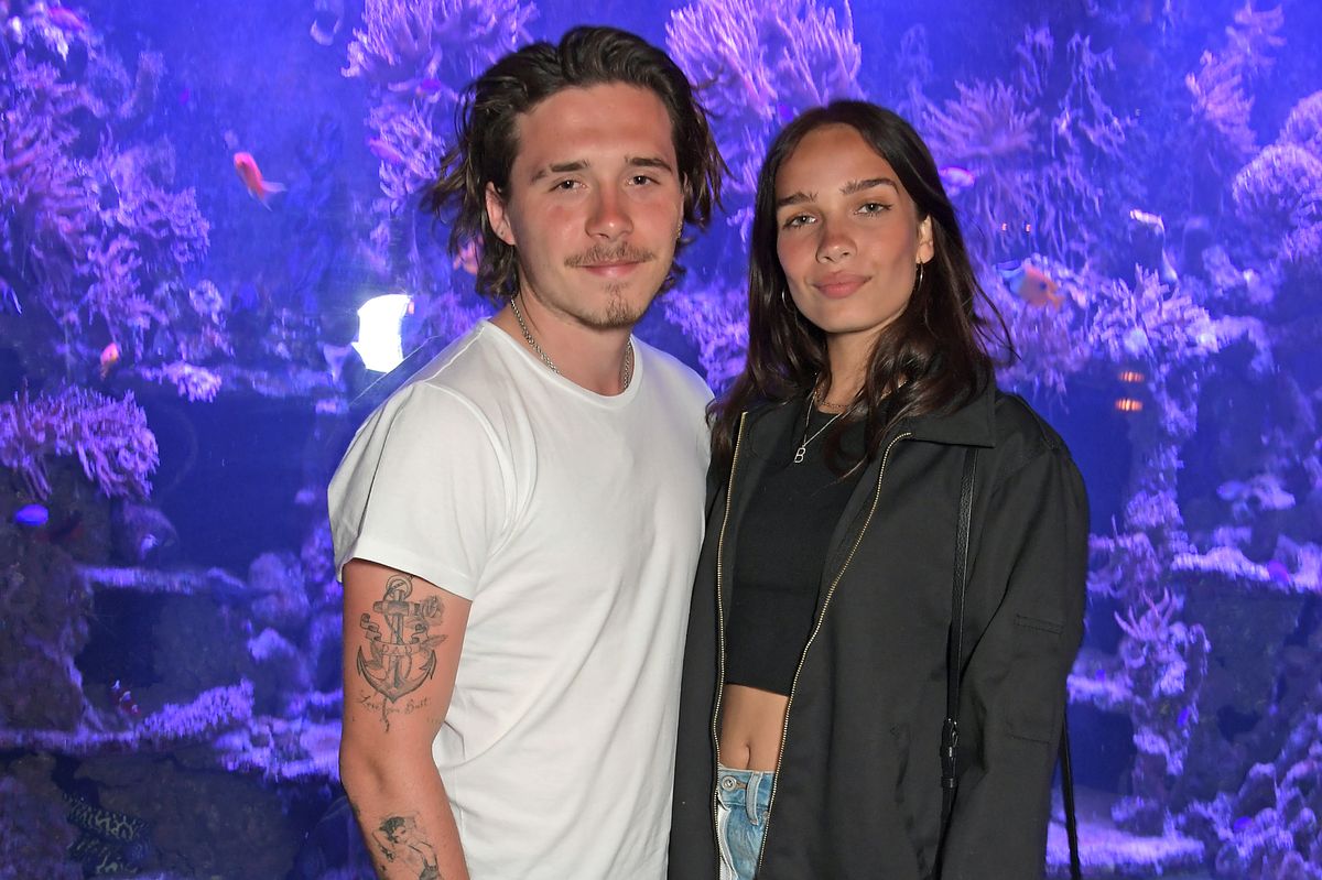 Brooklyn Beckham and Hana Cross attend the launch of Wonderland Magazine's Summer 2019 issue at Sexy Fish on July 1, 2019 in London, England.  (Photo by David M. Benett/Dave Benett/Getty Images)