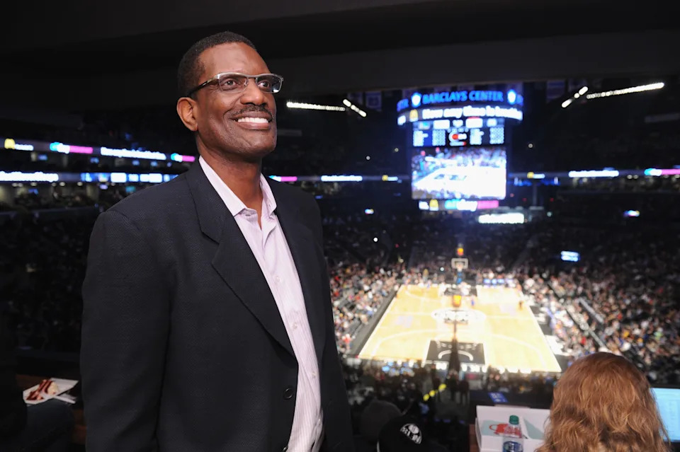NEW YORK, NY - DECEMBER 06: Nets legend, Albert King, stops by The Centurion Suite by American Express Sunday night during the Nets vs. Warriors game at Barclays Center on December 6, 2015 in New York City. (Photo by Craig Barritt/Getty Images)
