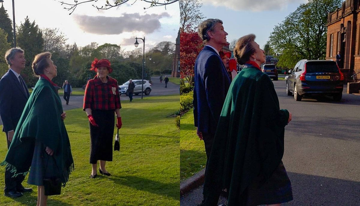 Princess Anne revisits Queen's tree before enjoying evening music